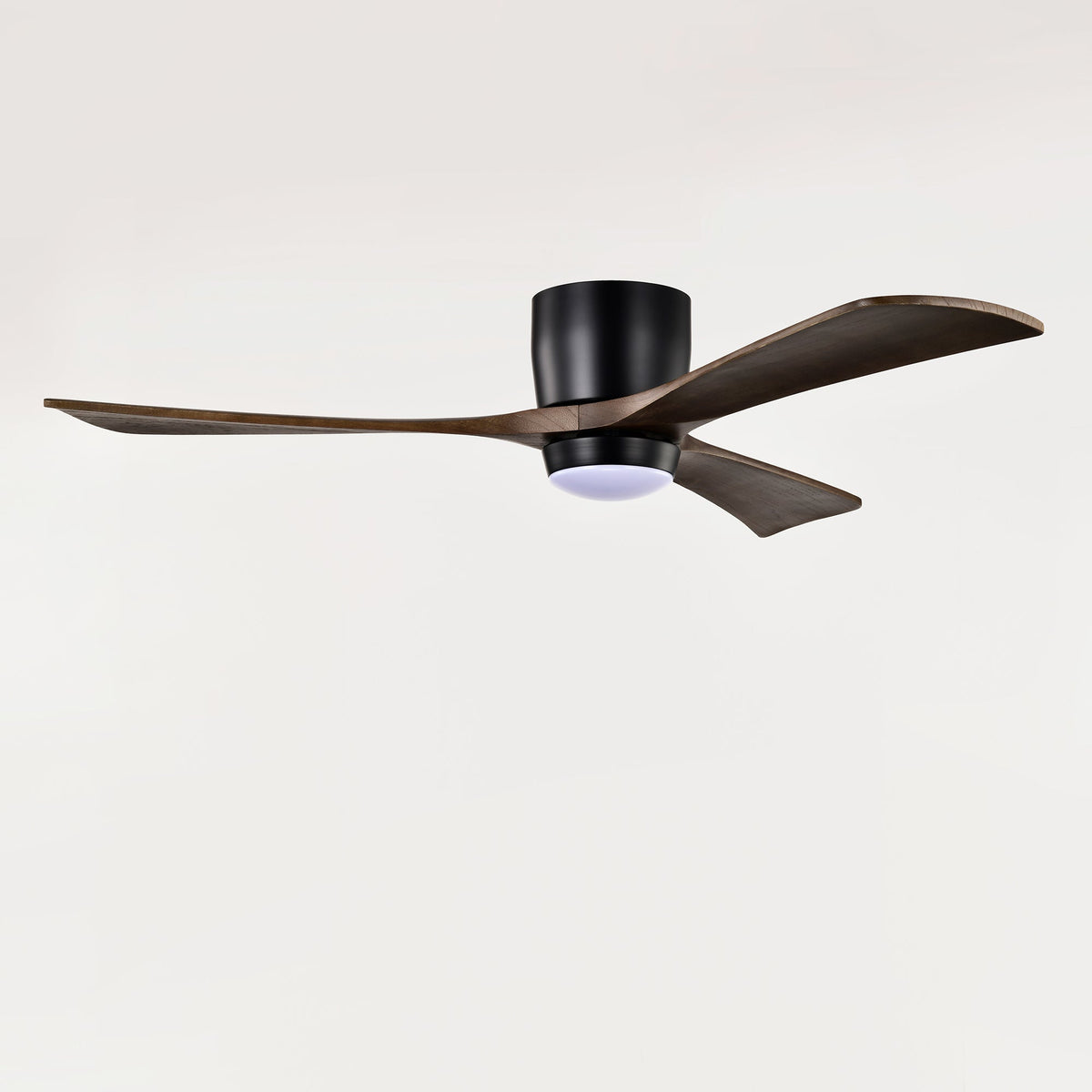 52" Flush Mount Solid Wood Blades Ceiling Fan with Lights