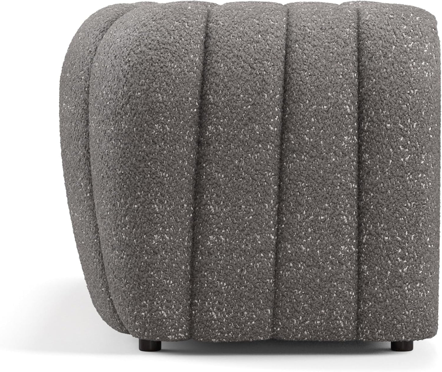Charcoal Gray Vertical Channel Tufted 3 Piece Sofa Set