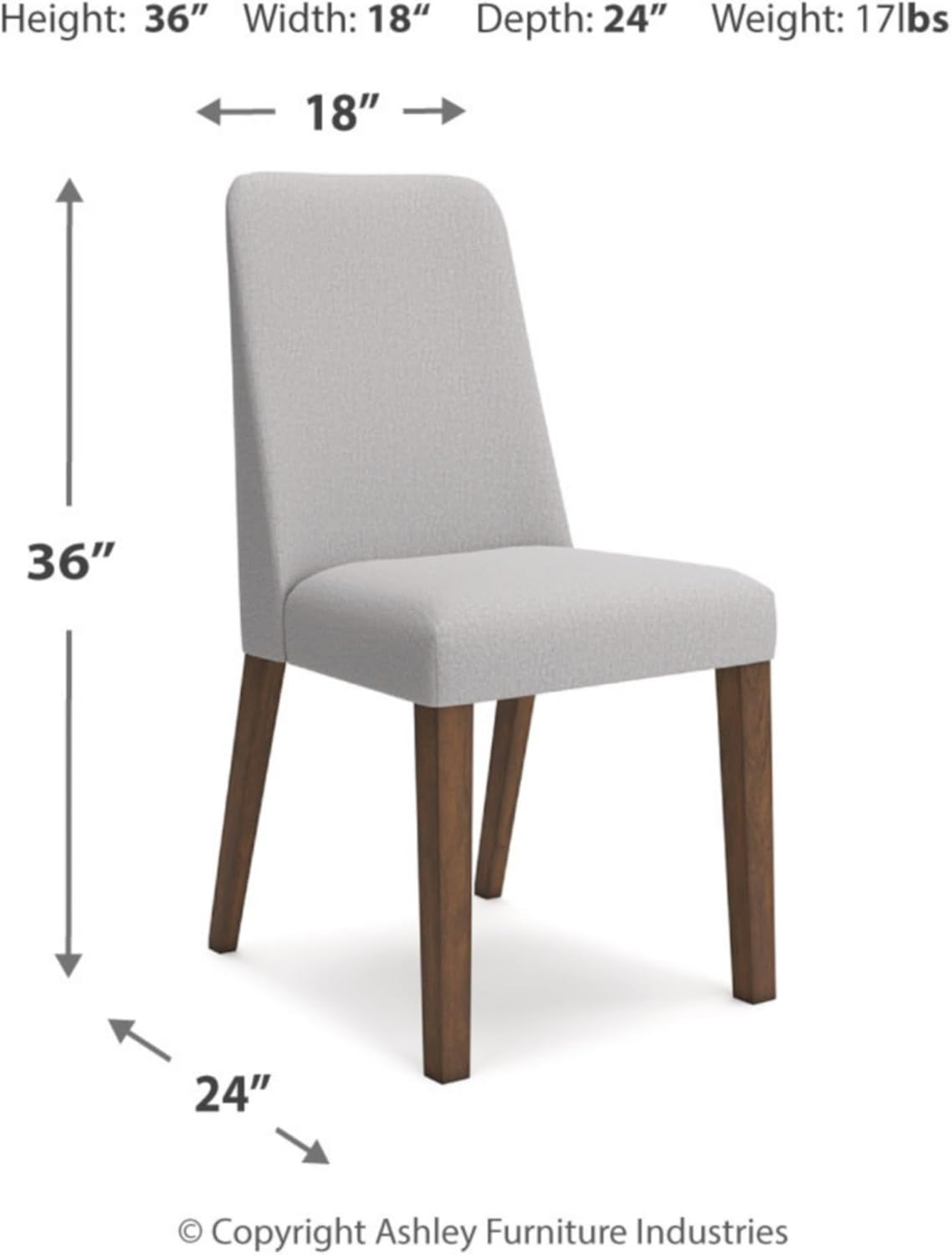 Lyncott Upholstered Side Dining Chair Set of 2 Cream Brown Foam Cushion