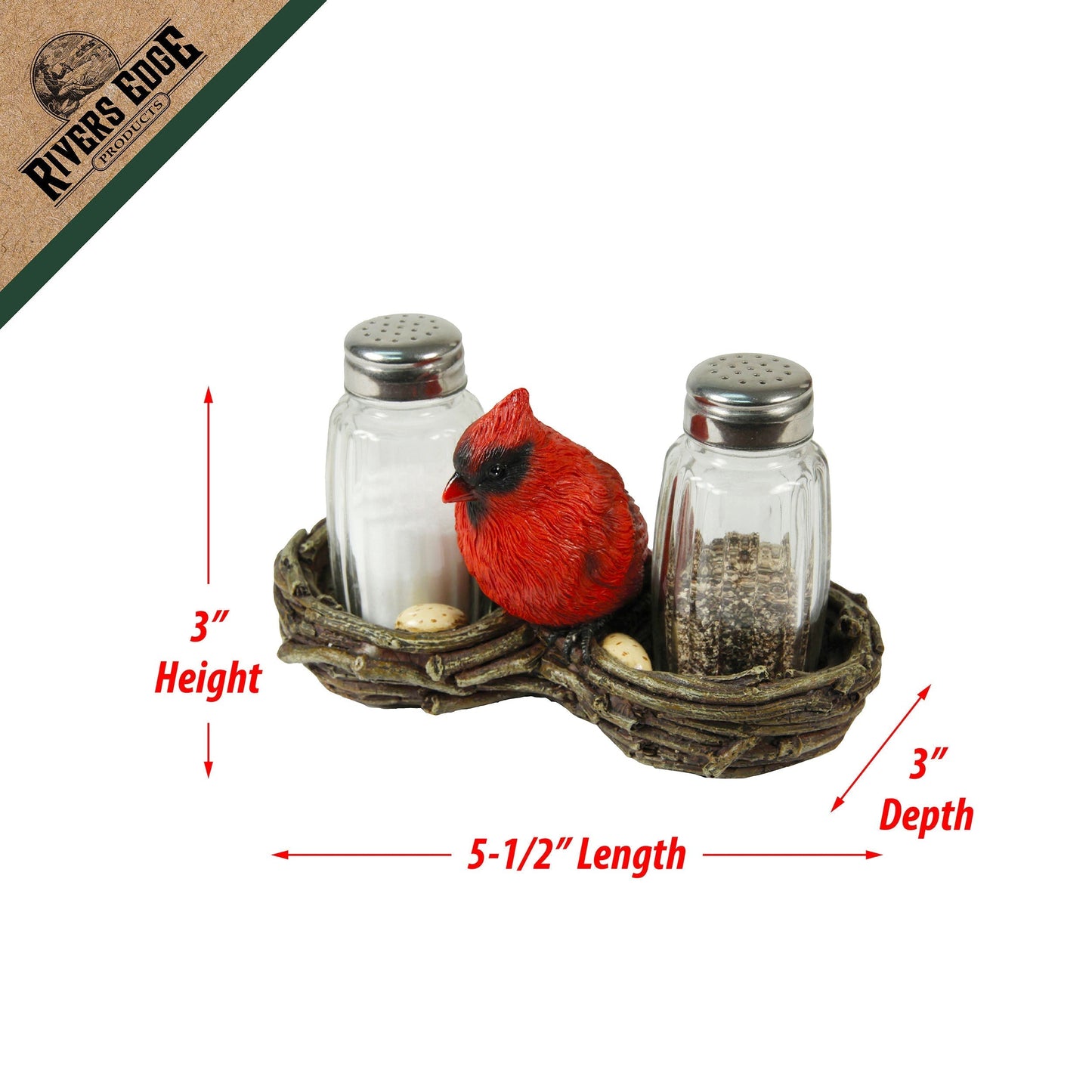 Salt and Pepper Shakers-Cardinal