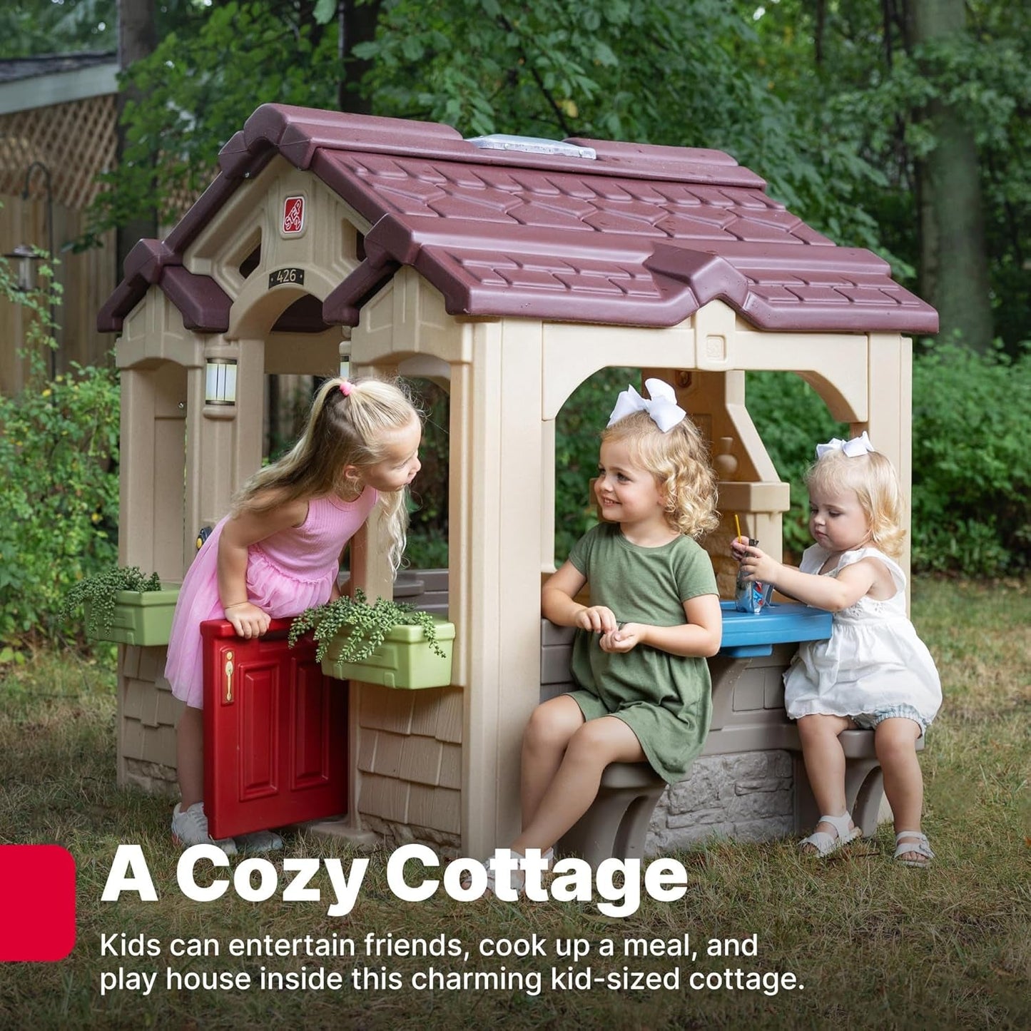 Indoor Outdoor Playhouse With Interactive Sounds Doorbell