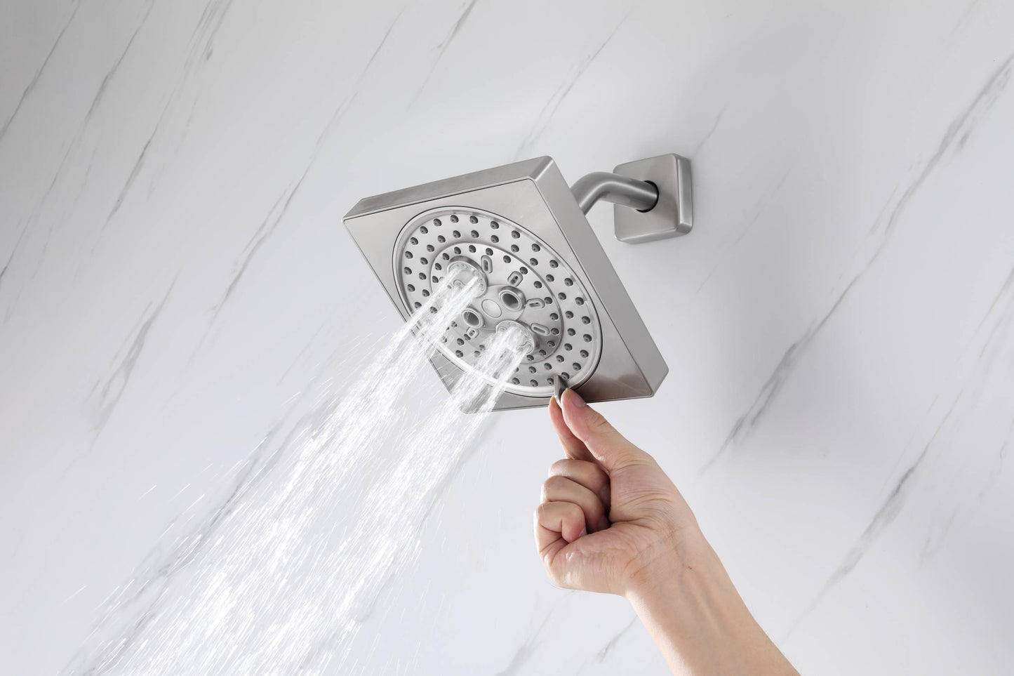 12" Brushed Nickel Thermostatic Shower Faucet: 3-Way Control, LED, Bluetooth Music, Regular Head
