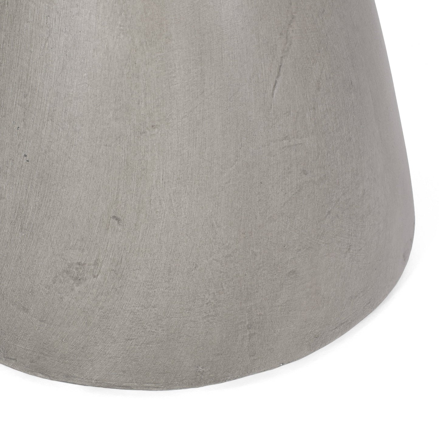 Modern Outdoor Lightweight Concrete Side Table with Hourglass Design in Natural Magnesium Oxide, 18x18x20.25 inches