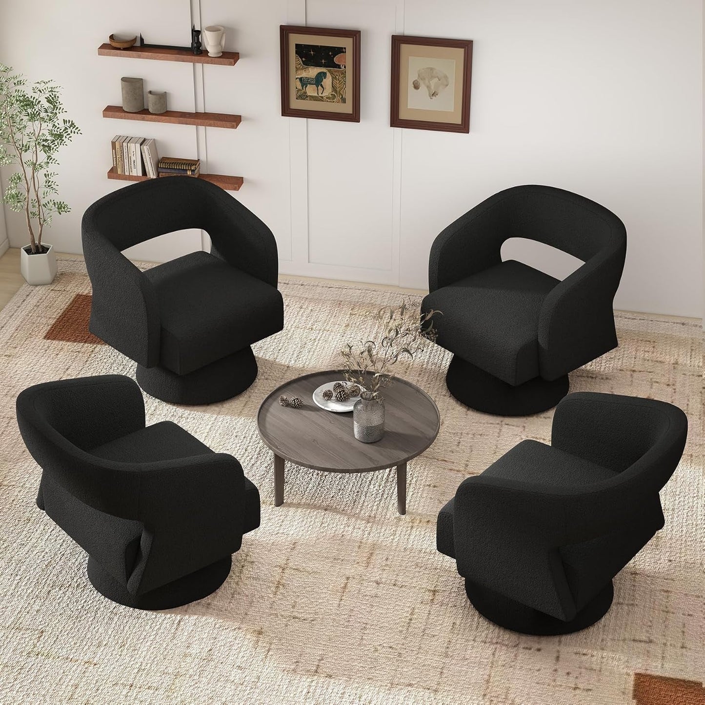 Black ThreeSixty 360 Swivel Armchair Premium Collection