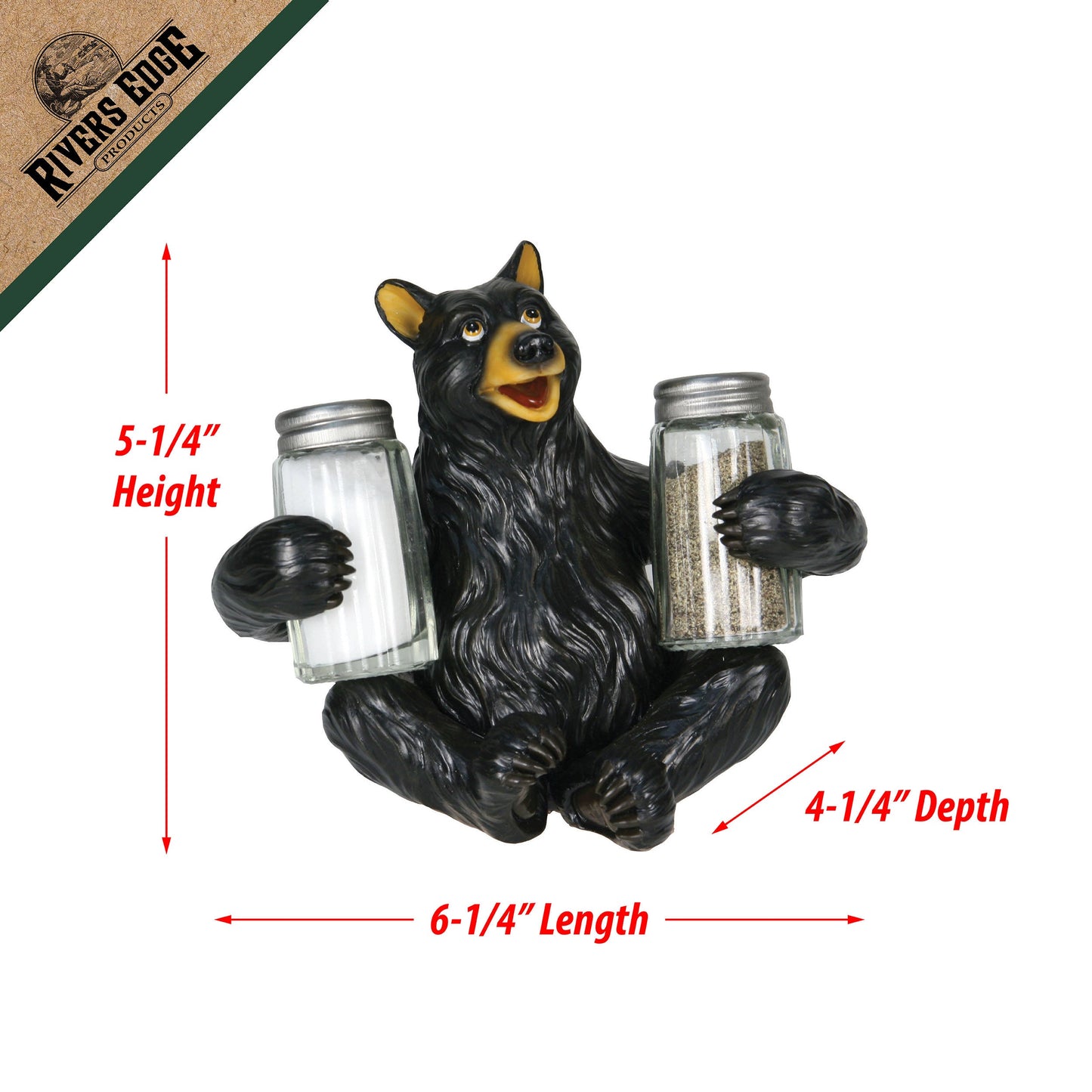 Salt and Pepper Shakers-Bear Glass