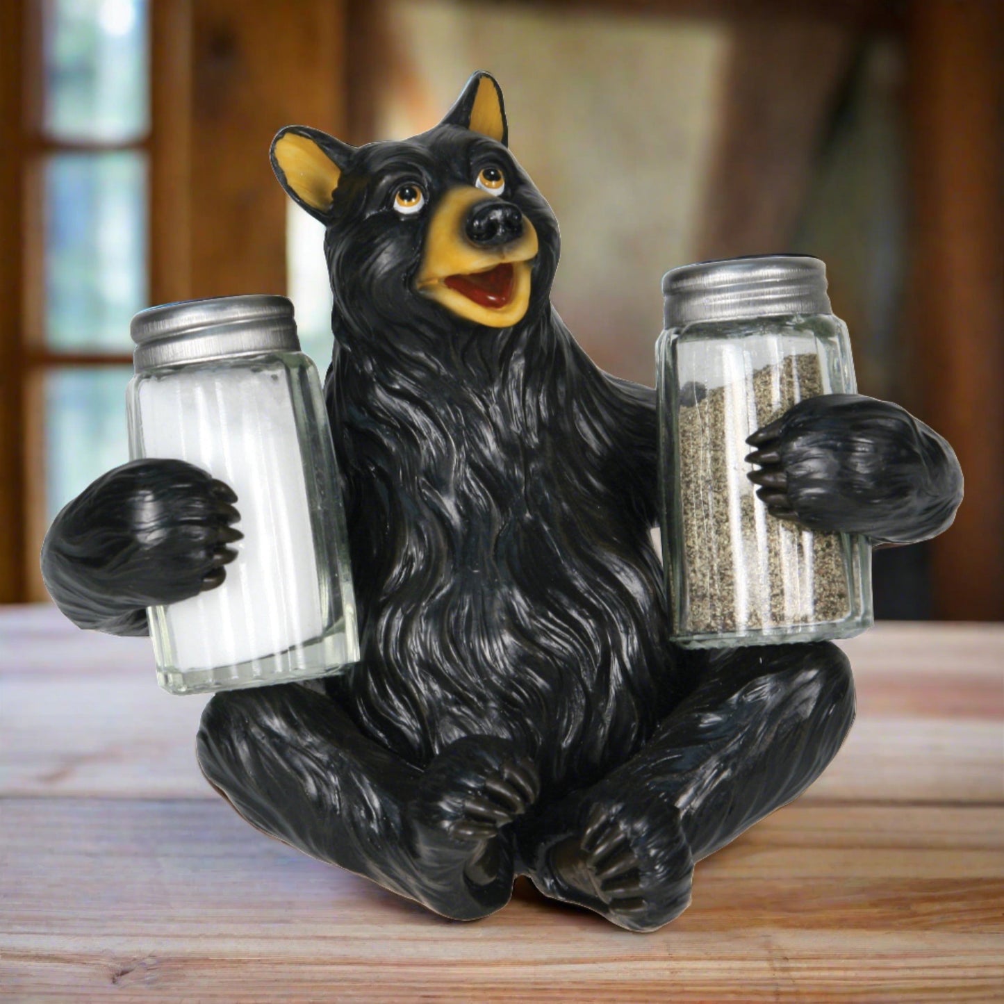 Salt and Pepper Shakers-Bear Glass