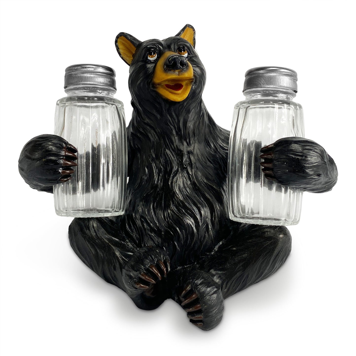 Salt and Pepper Shakers-Bear Glass