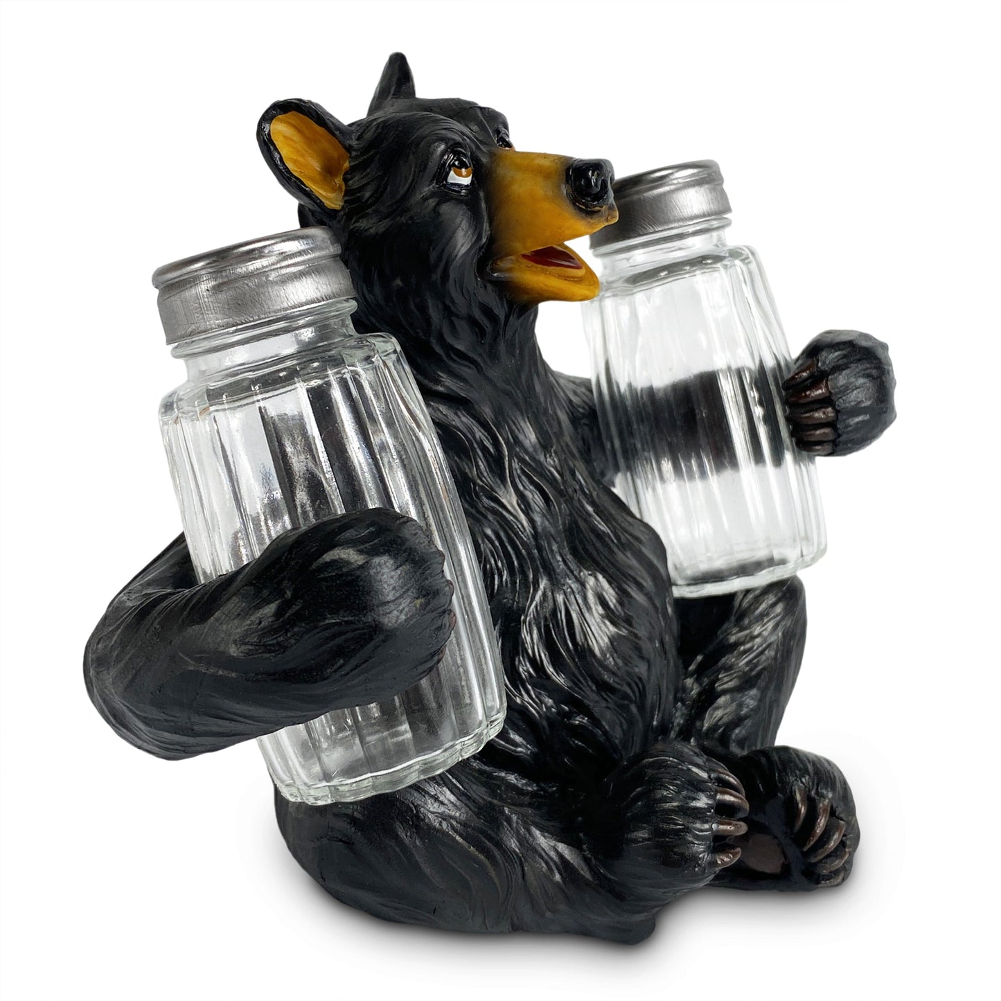 Salt and Pepper Shakers-Bear Glass