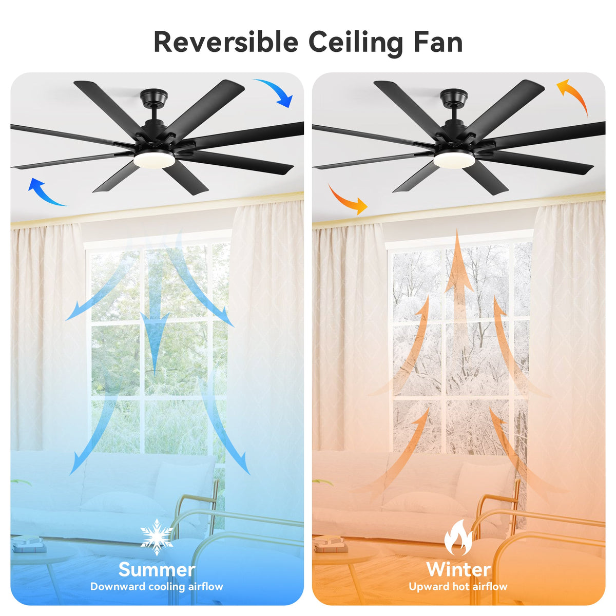 Modern 52-Inch Smart Ceiling Fan With Light
