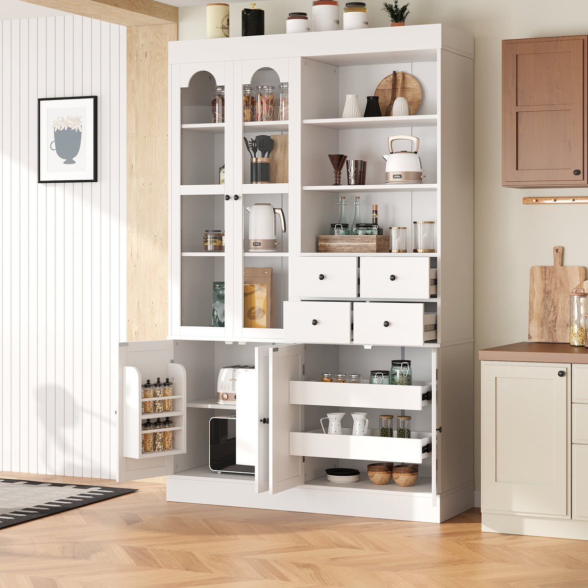 TOPMAX Freestanding Buffet with Hutch
