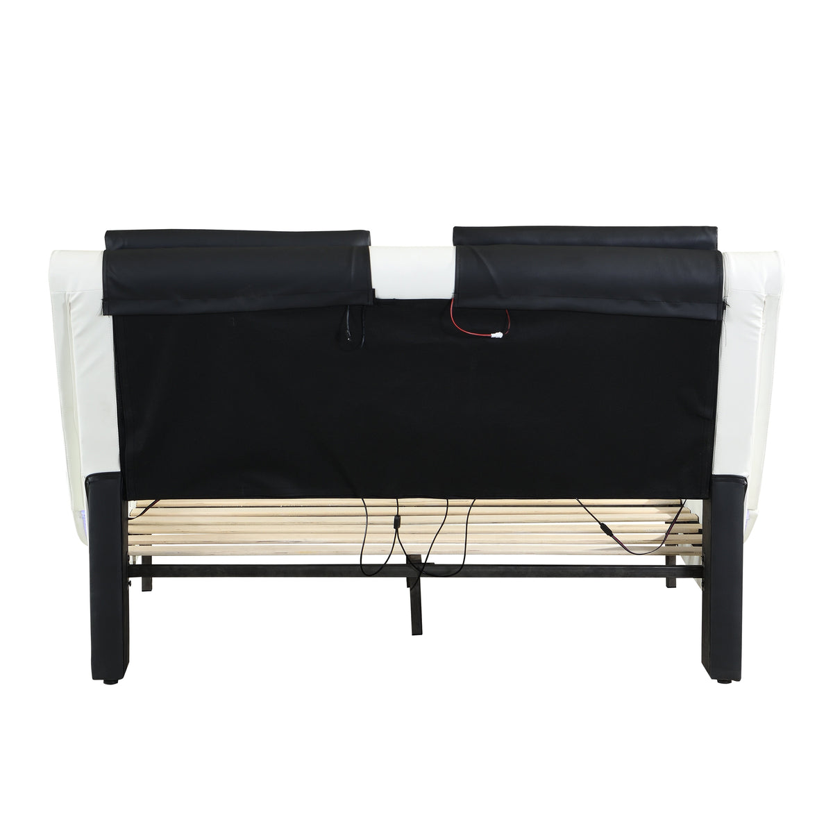 Faux Leather Upholstered Platform Bed Frame with LED Lighting