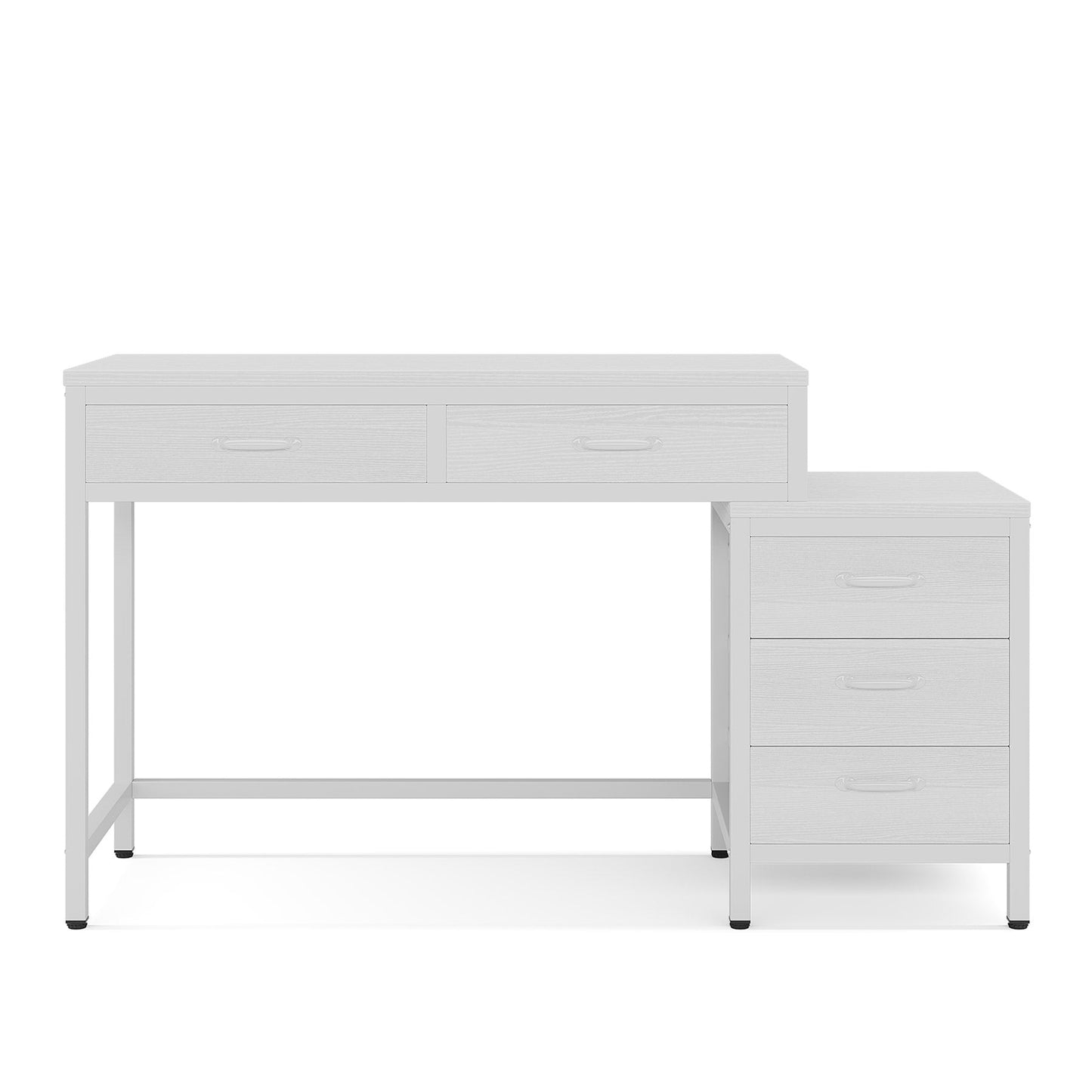 51" Reversible Computer Desk with 5 Drawers and File Cabinet