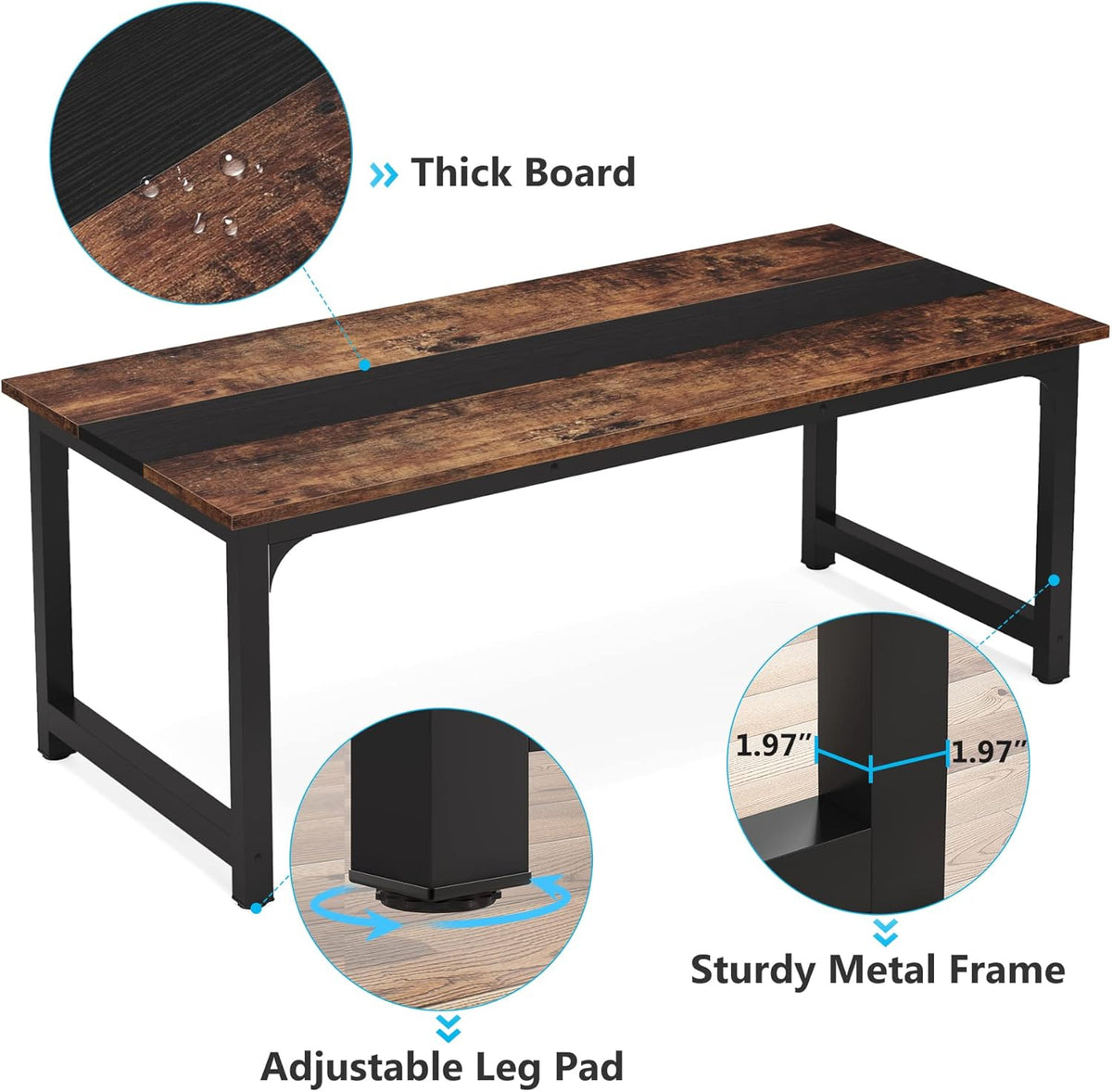 63" Large Modern Computer Desk for Home Office