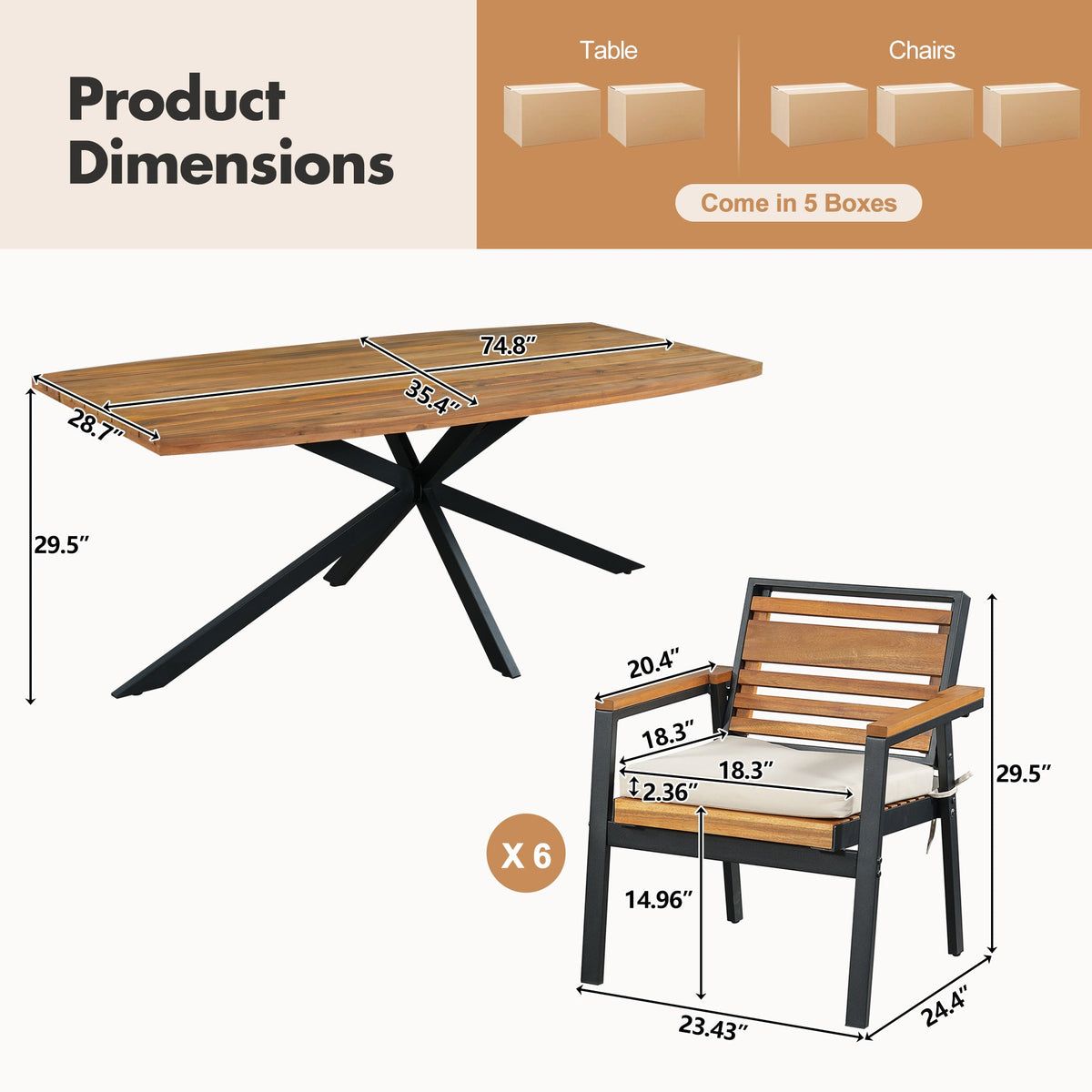 Modern 7-Piece Dining Set