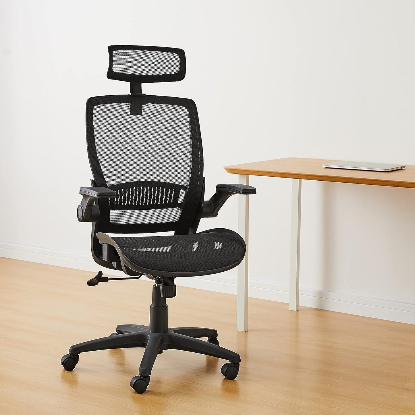 Ergonomic High Back Chair With Mesh Seat Flip Up Armrests