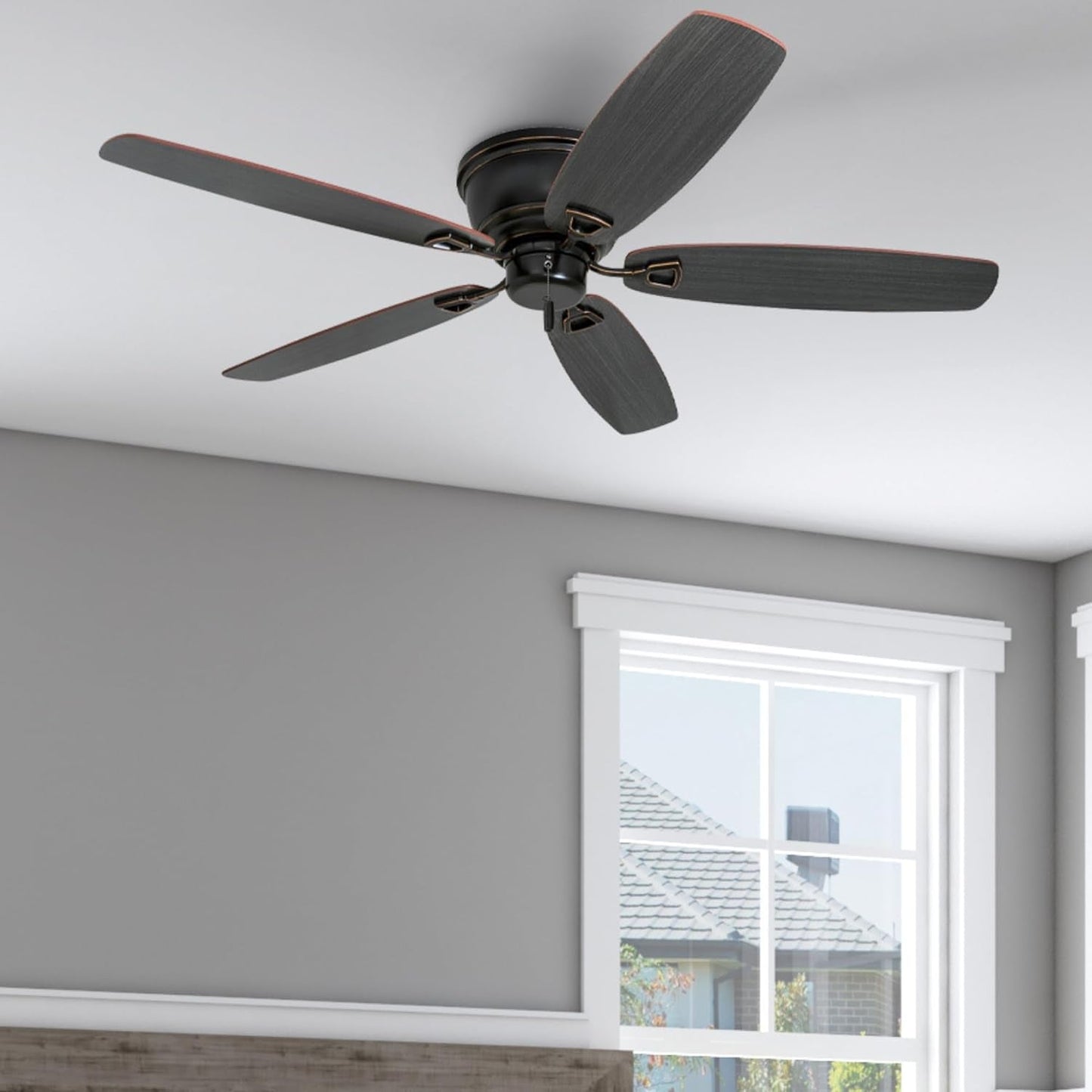 Oil Rubbed Bronze 52 Inch Ceiling Fan Reversible Motor