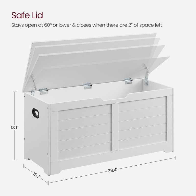 Cloud White LargeCapacity Storage Bench Hinges Chest