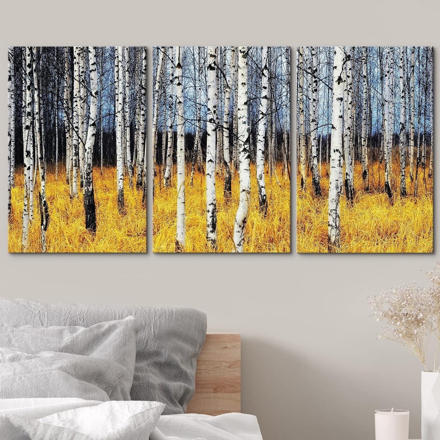 Stunning Aspen Trees Fall Colors - 3-Piece Canvas Art Set (24"x36")