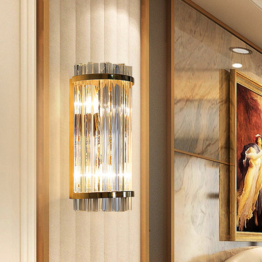 Evelyn - Exquisite 2-Light Crystal Wall Sconce in Gold Finish