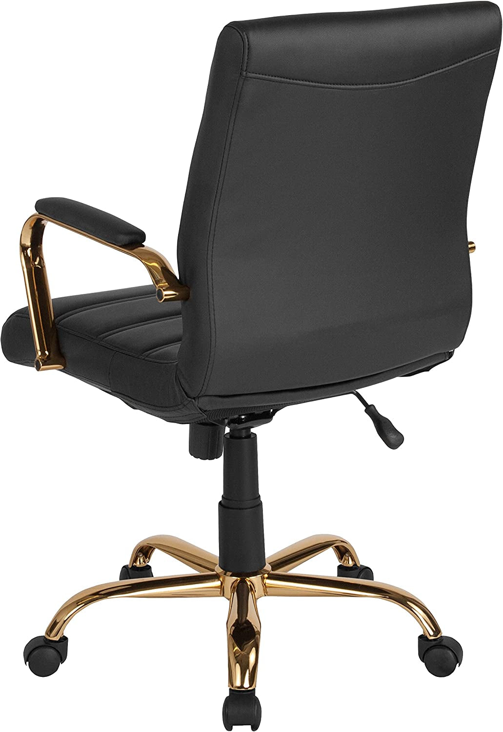 LeatherSoft Mid-Back Office Chair With Adjustable Height