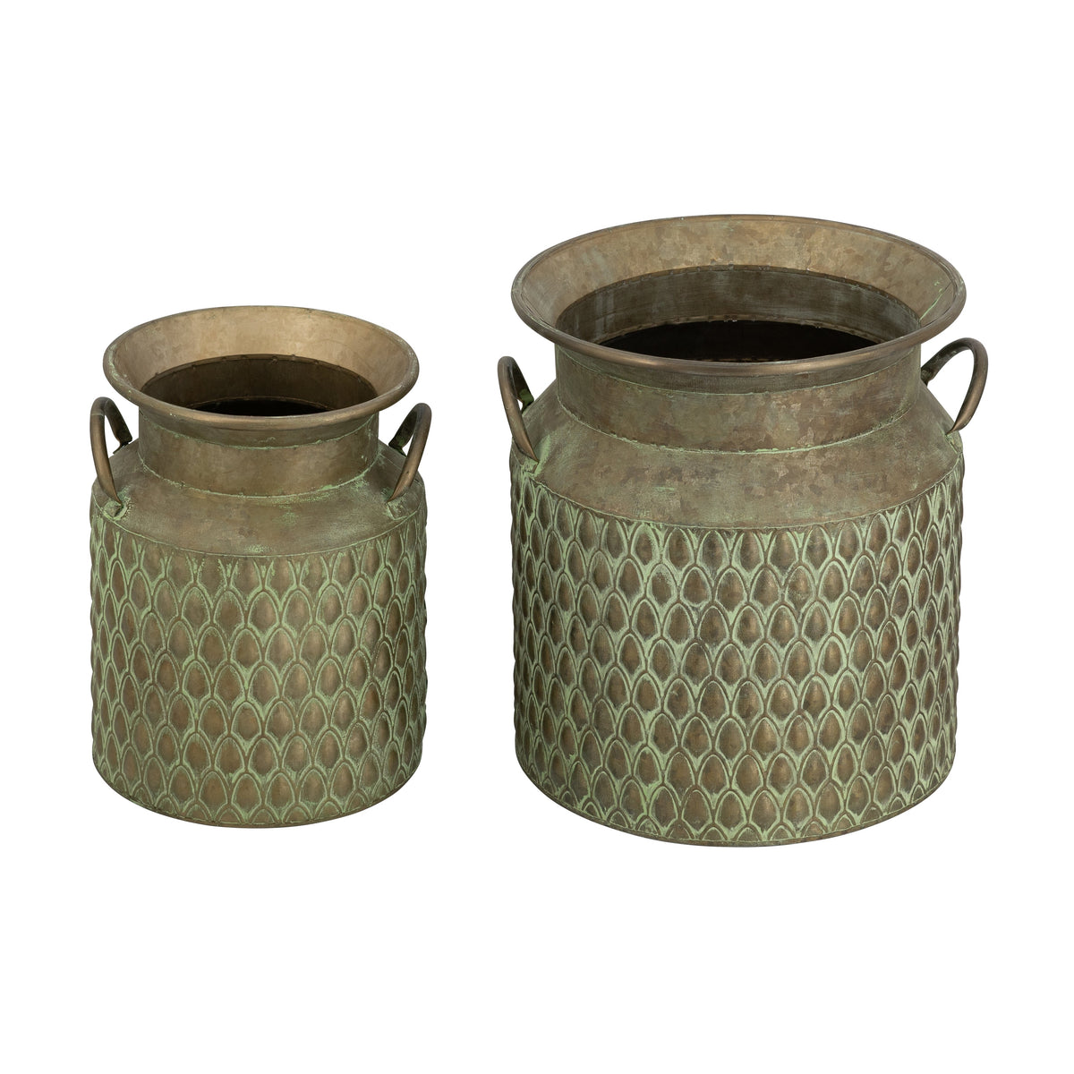 S/2 Iron Milk Jug Planters with Textured Finish