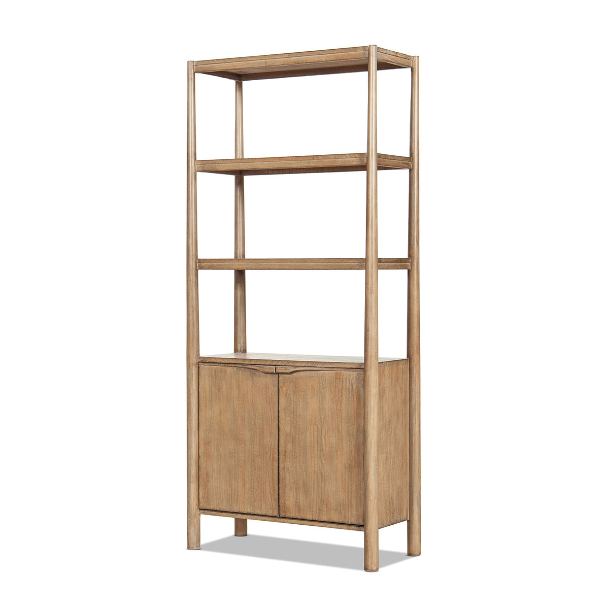 Nolan 86" Reclaimed Wood Bookcase with Lower Cabinet