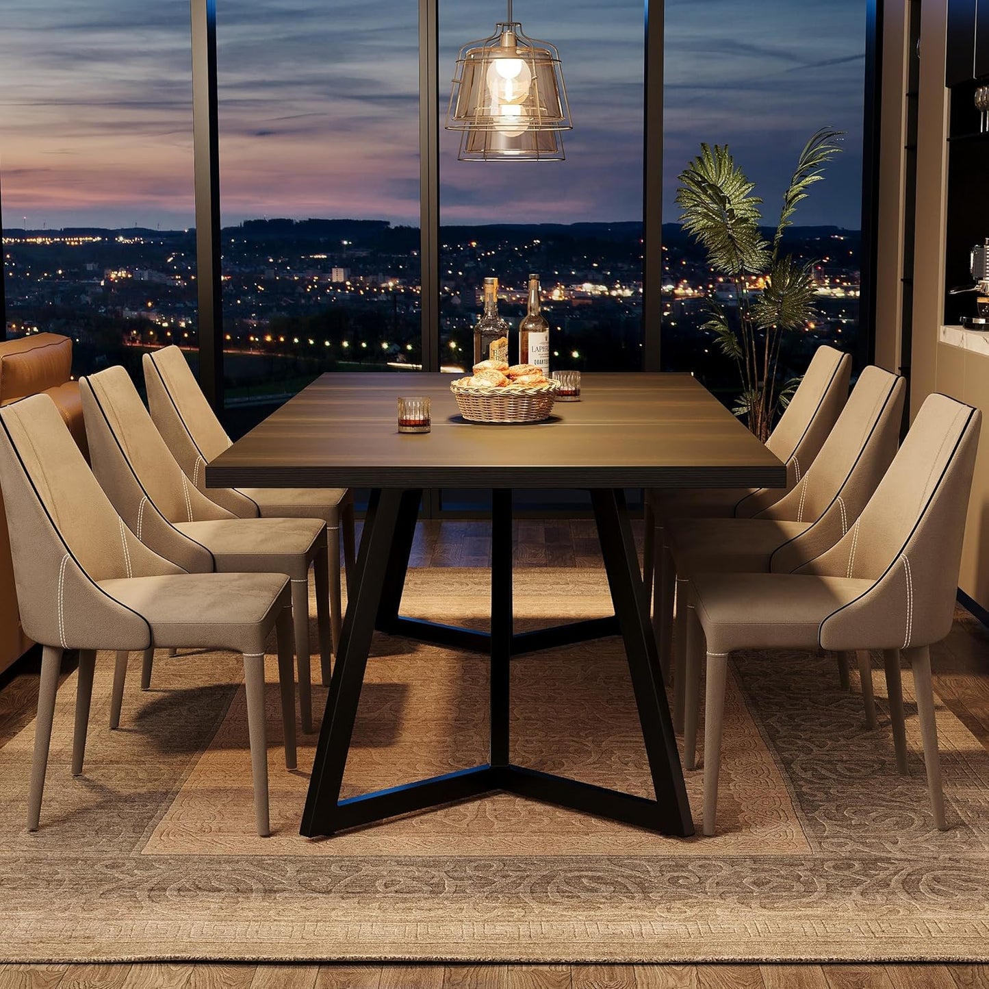 71" Large Dining Table for 6-8 People