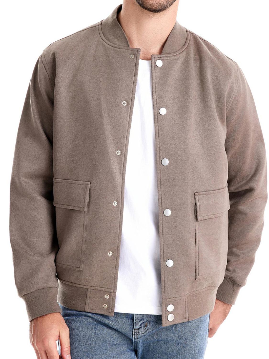 Baseball Collar Snap Down Jacket