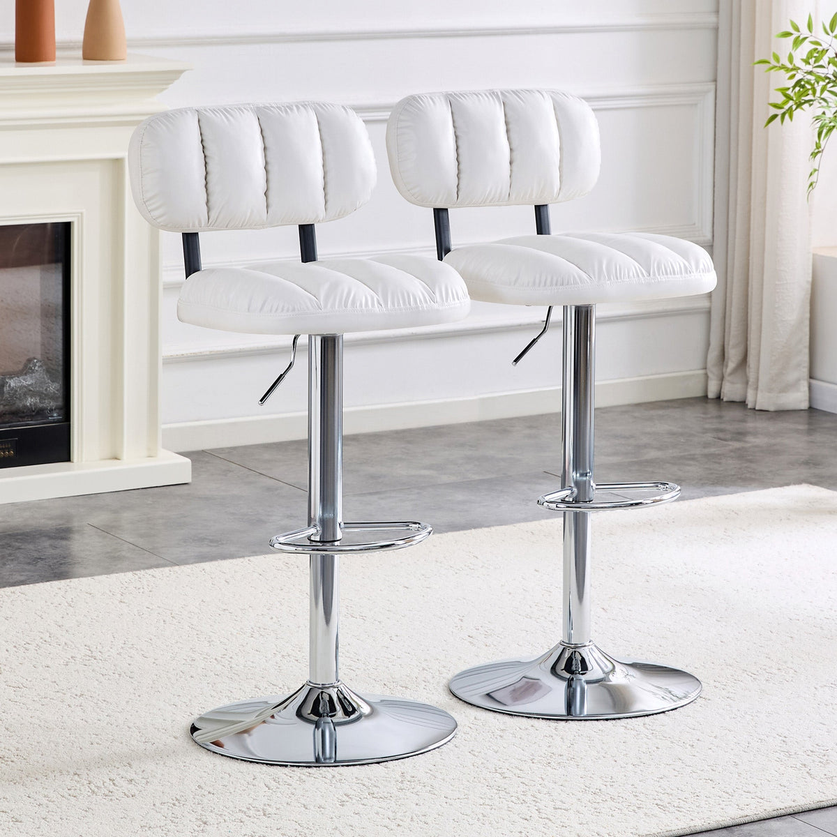 Set of 2 Adjustable Height Bar Stools