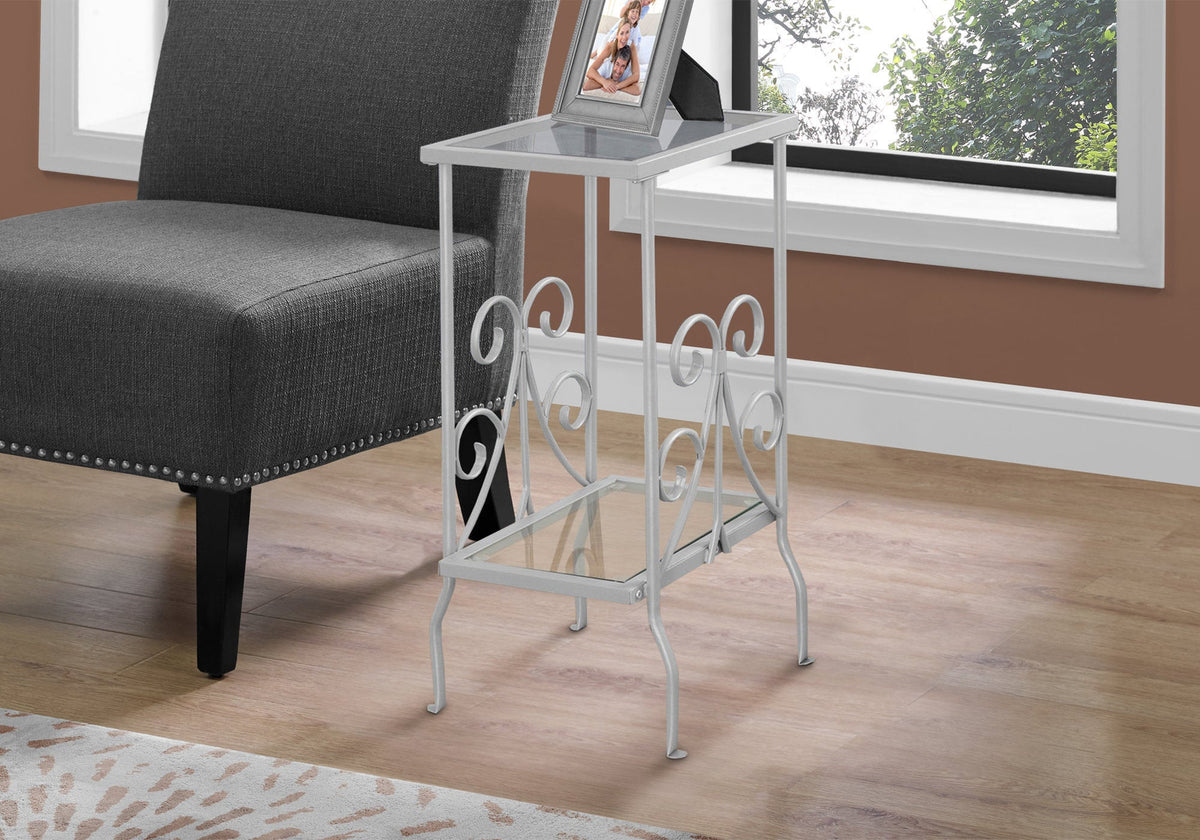 Accent Table with Tempered Glass