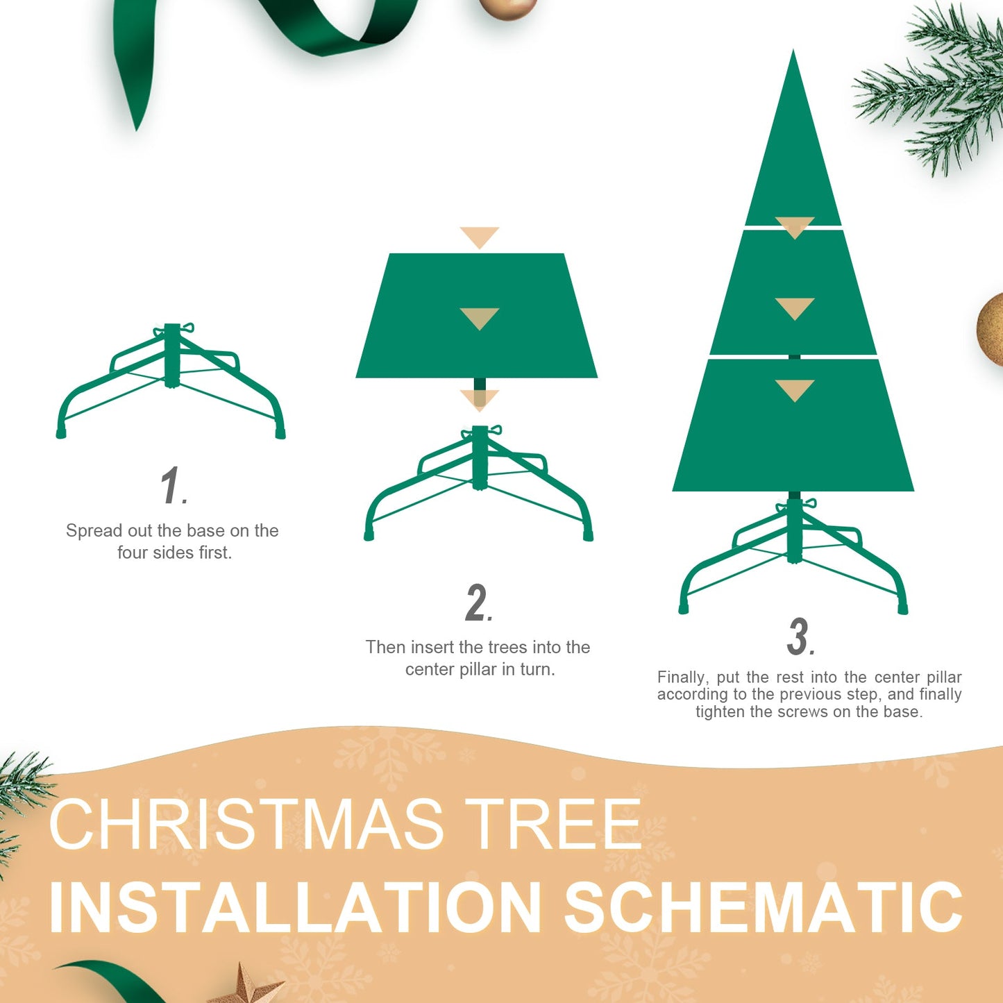 8FT Christmas Tree with 1847 PE+PVC Tips