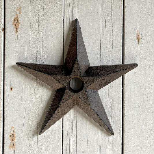 Rustic Cast Iron Star Wall Decor, Vintage Western Accent
