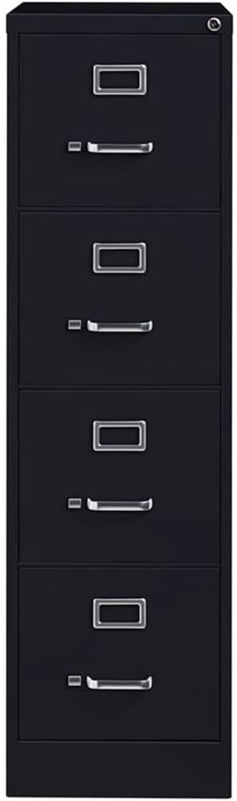 4 Drawer Vertical File Cabinet With Lock 22 Deep Black