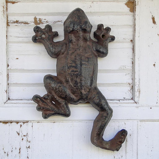 Cast Iron Frog Wall Hook - Rustic Antique Key Towel Coat Hanger for Home Decor