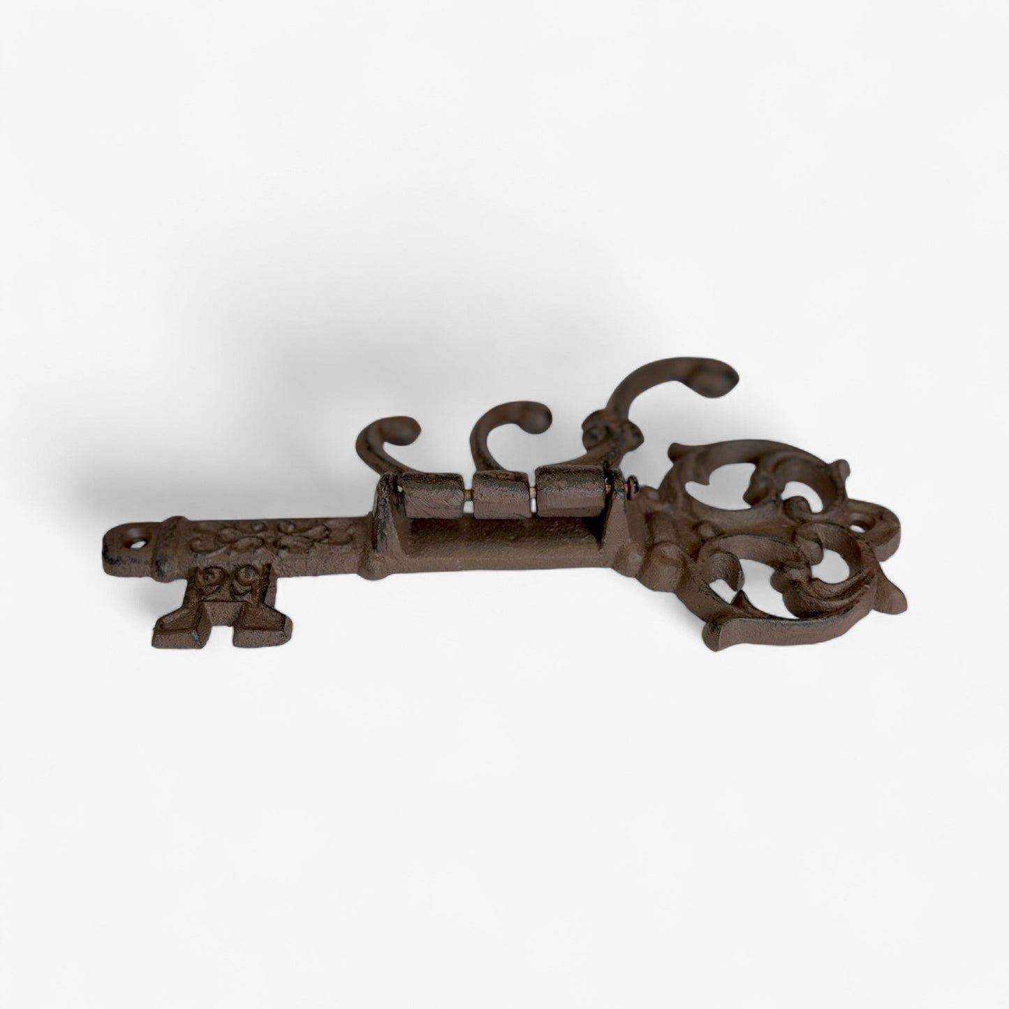 Vintage Cast Iron Skeleton Key Hook Rack, Rustic Wall Organizer