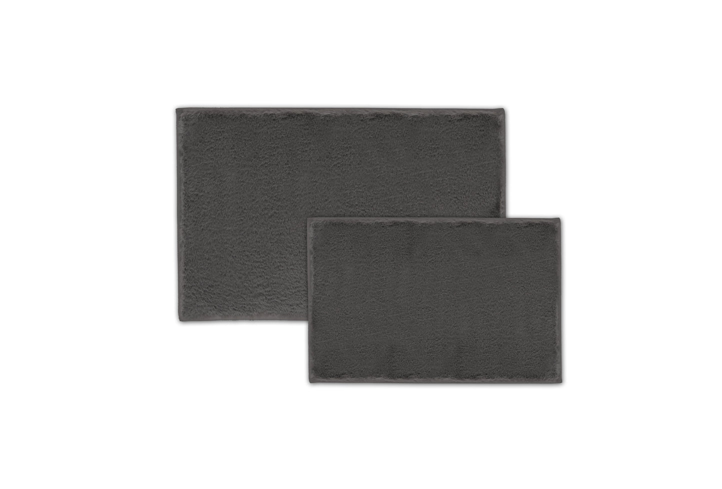 Bibb Home 5674 2 Piece Faux Fur Bath Mat Set