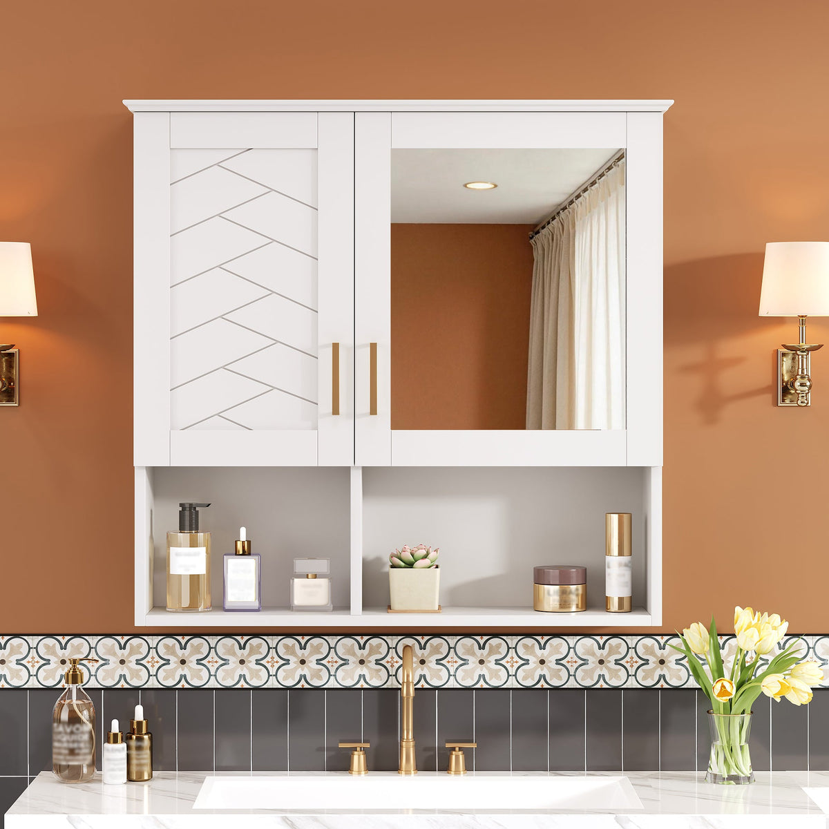2-in-1 Bathroom Mirror Cabinet