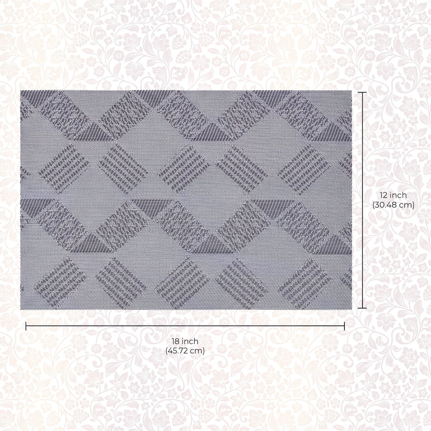 PVC Placemats – Non Slip Table Protectors for Dining Table, Gray & Silver