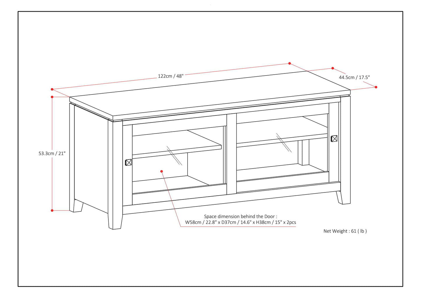 Cosmopolitan - TV Media Stand - Mahogany Brown