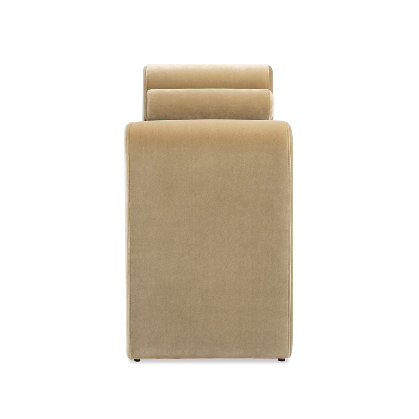 Mason 60.5' Arched Arm Bench with Bolster Pillows, Camel Brown Beige Performance Velvet