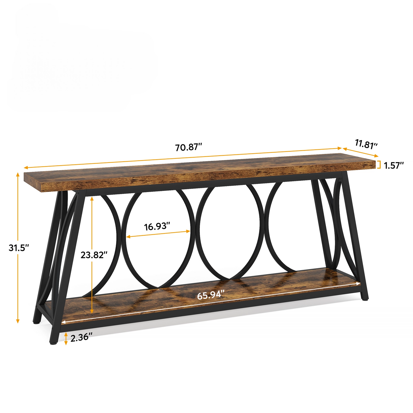 70.9” Extra Long Industrial Console Table
