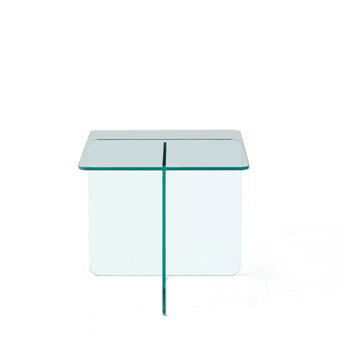 Tempered Clear Glass Side Table