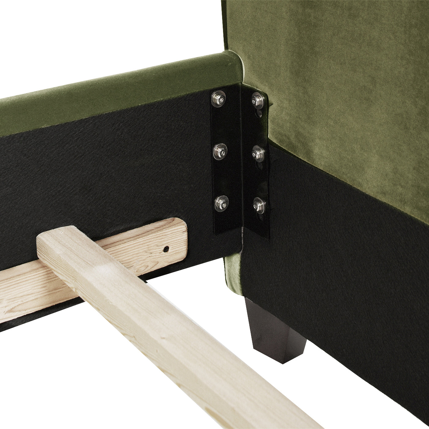 Marcella Upholstered Shelter Headboard Bed Set, Queen, Olive Green Performance Velvet