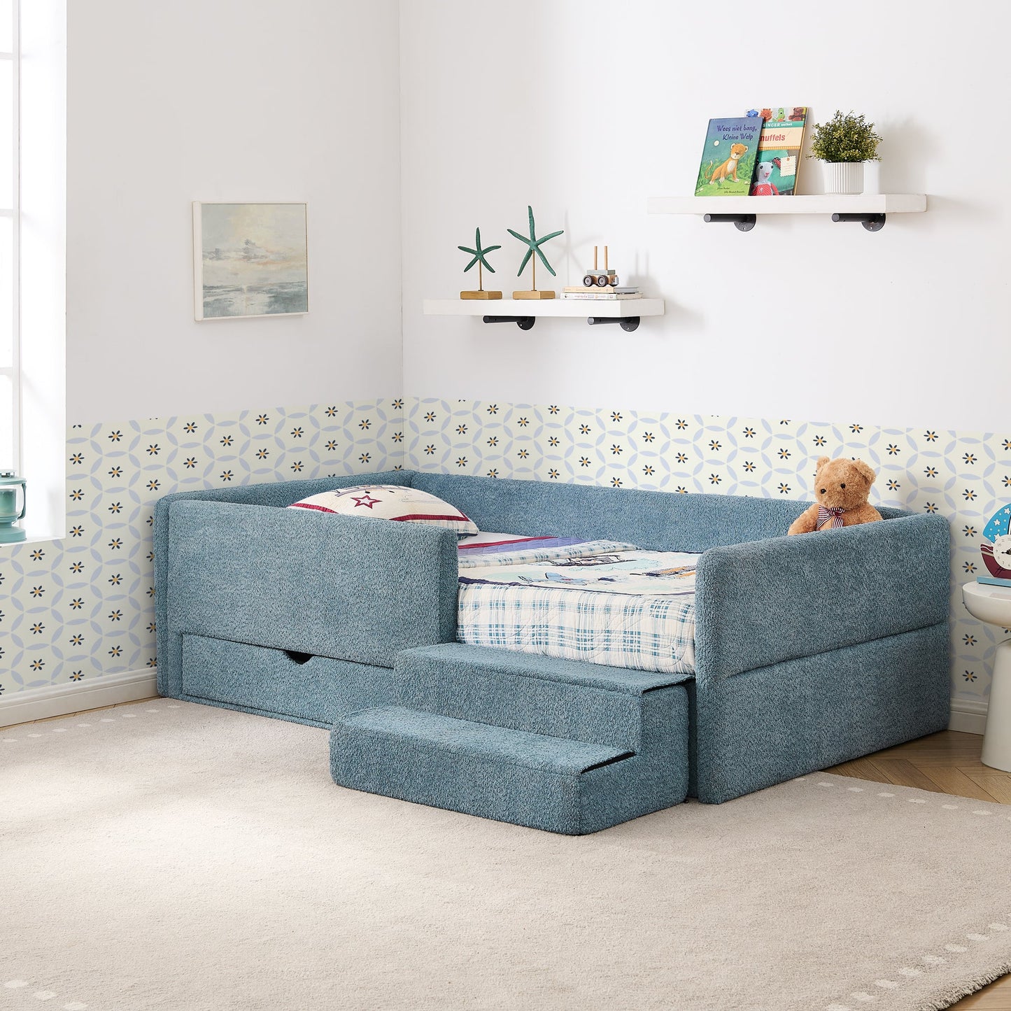 Twin Size Safe Cozy Multi-Functional Kids Bed