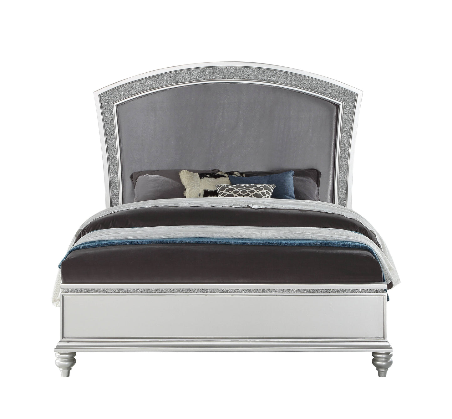 Maverick Fabric & Platinum Finish California King Bed