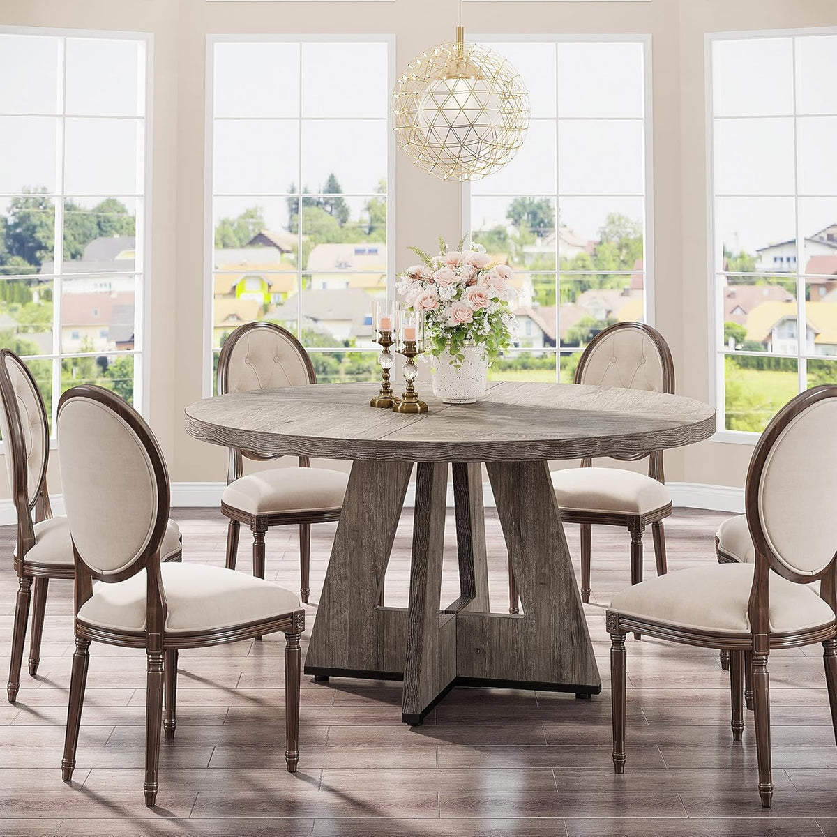 47" Round Farmhouse Dining Table – Rustic