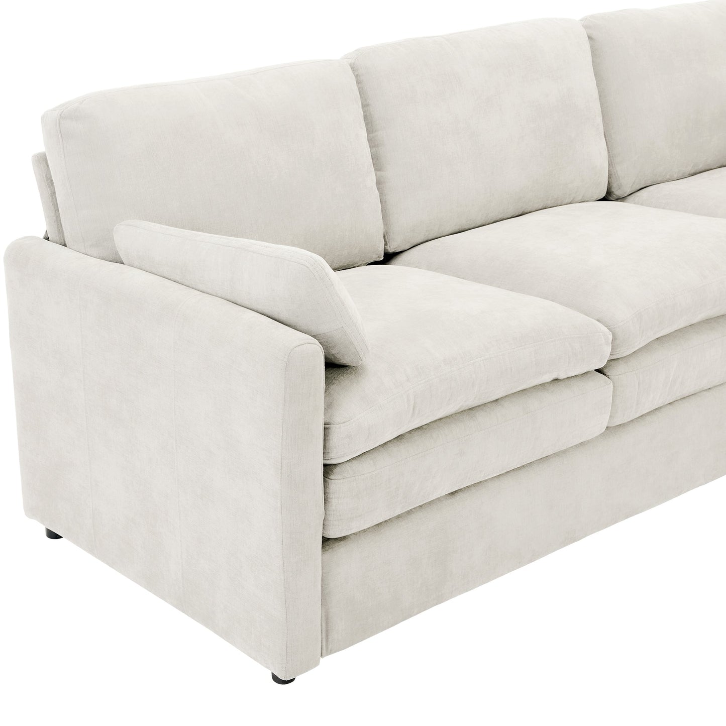 Cozy Upholstered 3-Seater Sofa with Plush Double Cushion and Ergonomic Design