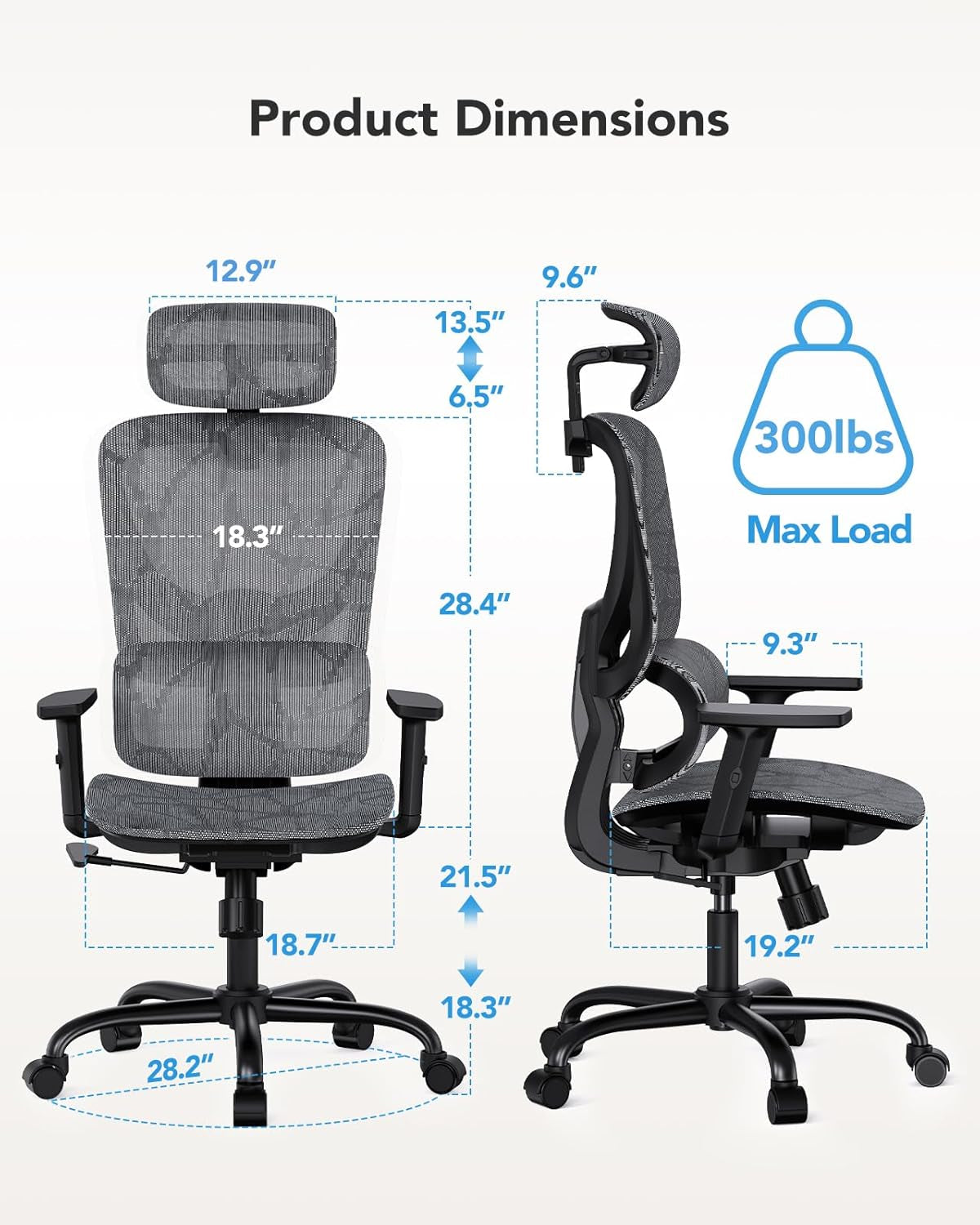 Ergonomic Mesh Office Chair High Back With Lumbar Support
