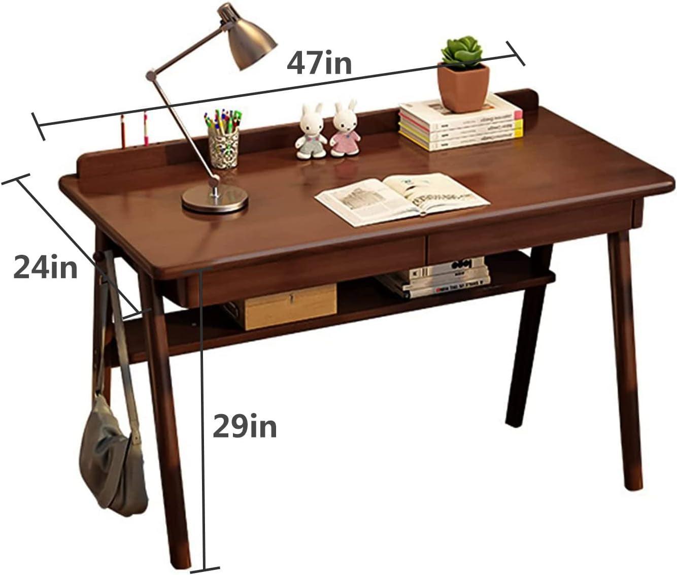 Solid Wood Writing Desk 47 In Walnut Enterprise Edition