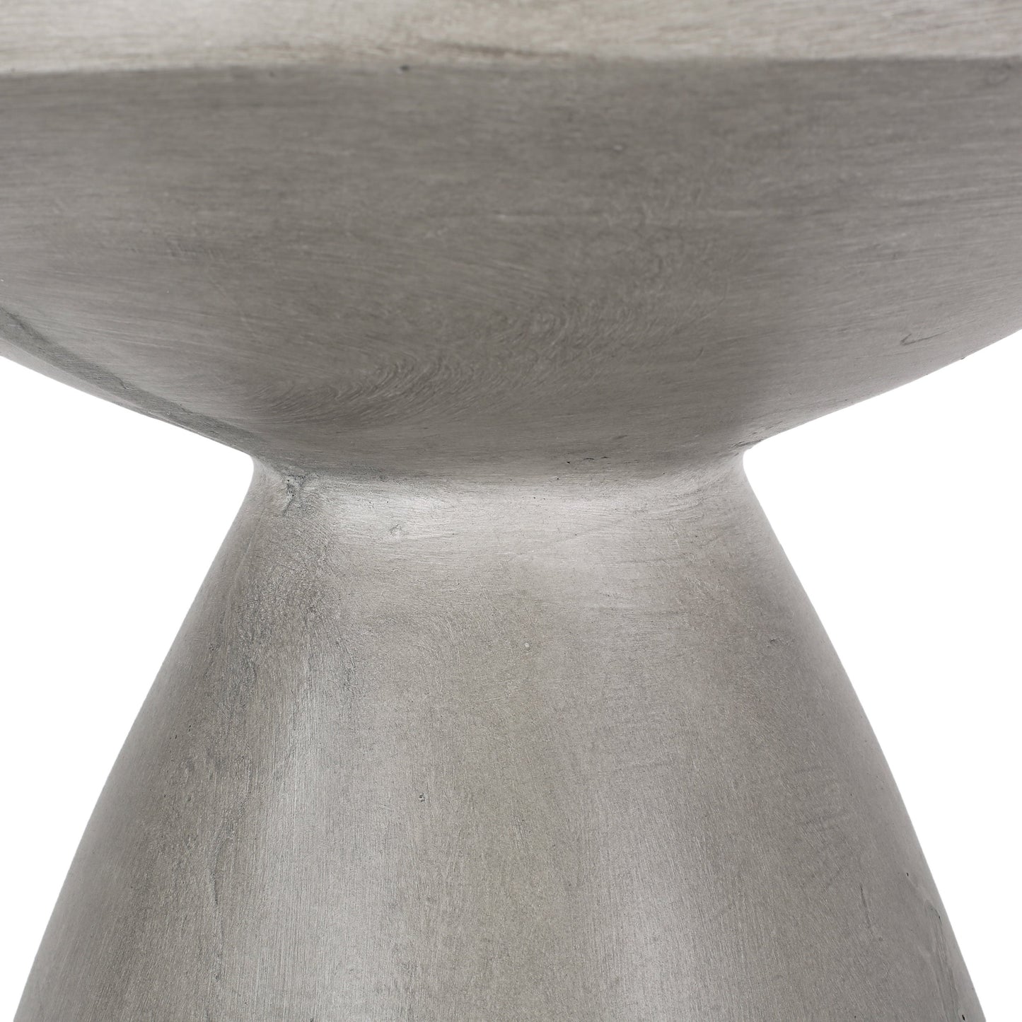 Modern Outdoor Lightweight Concrete Side Table with Hourglass Design in Natural Magnesium Oxide, 18x18x20.25 inches